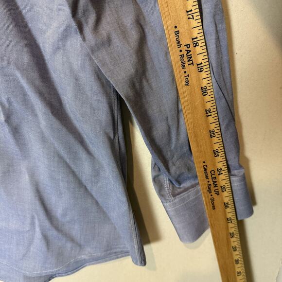 Tom James Shirt Mens Gray Chambray Pockets Long Sleeve Casual Button-Down - Picture 7 of 10